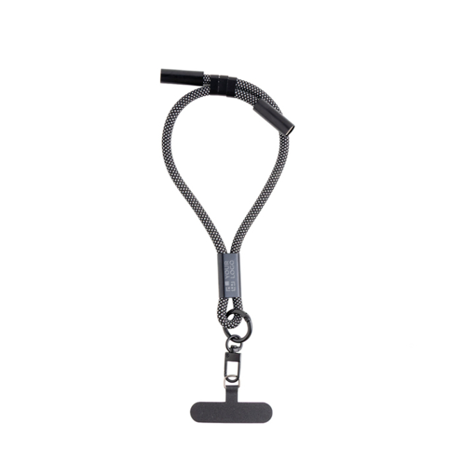 Lanyard de pulso de PVC e nylon com carga rápida USB-C para telemóvel