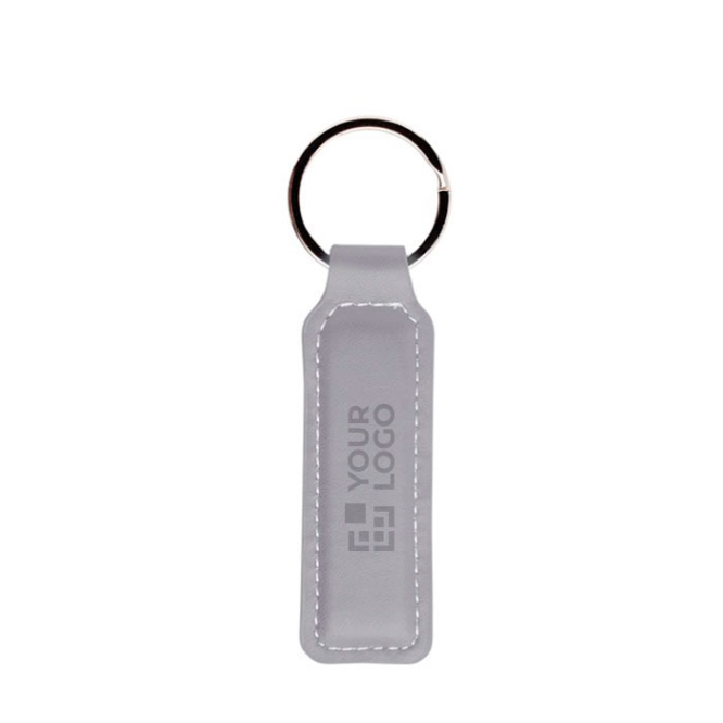 Porta-chaves de couro sintético premium de cores com argola de metal vista principal