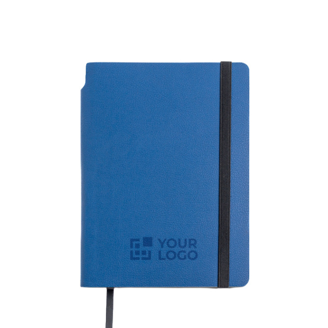 Bloco A5 em pele sintética reciclada com capa flexível, folhas lisas