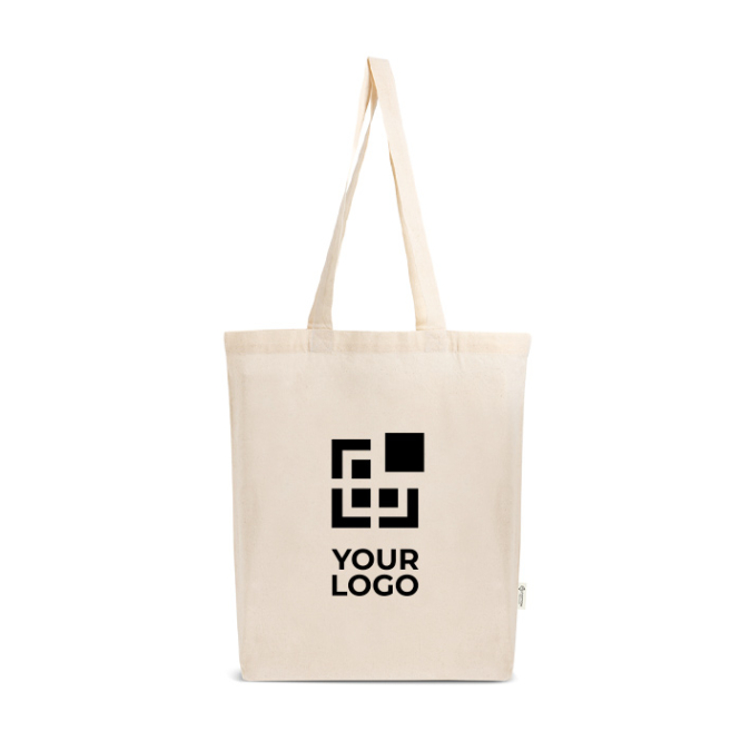 Saco de algodão e plástico reciclados com fole 140 g/m²