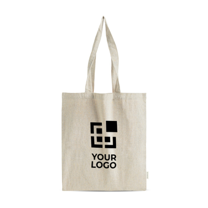 Saco em algodão reciclado melange com asas compridas, resistência 8 kg