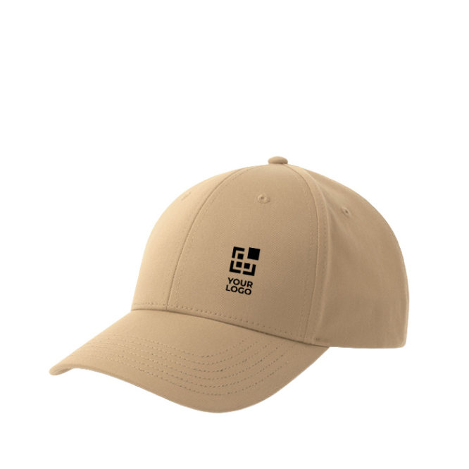 Boné de basebol em poliéster ecológico, 6 painéis e fecho de velcro