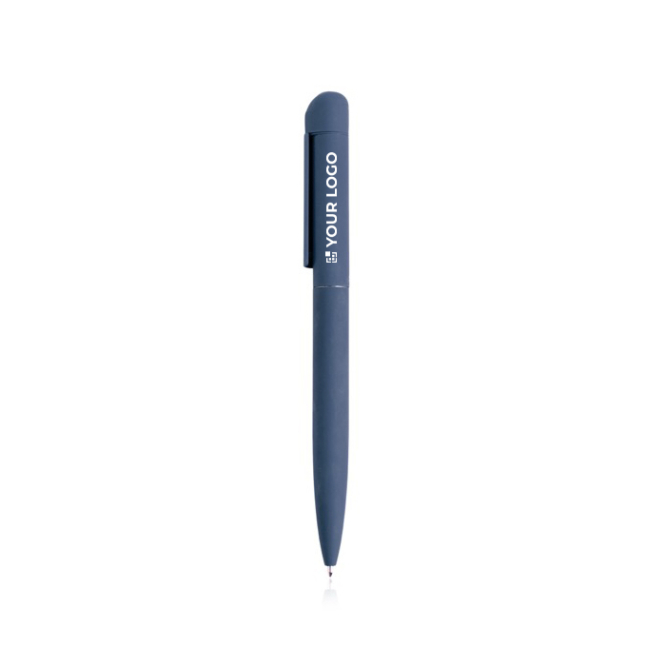 Caneta elegante de aço inoxidável reciclado, tinta azul