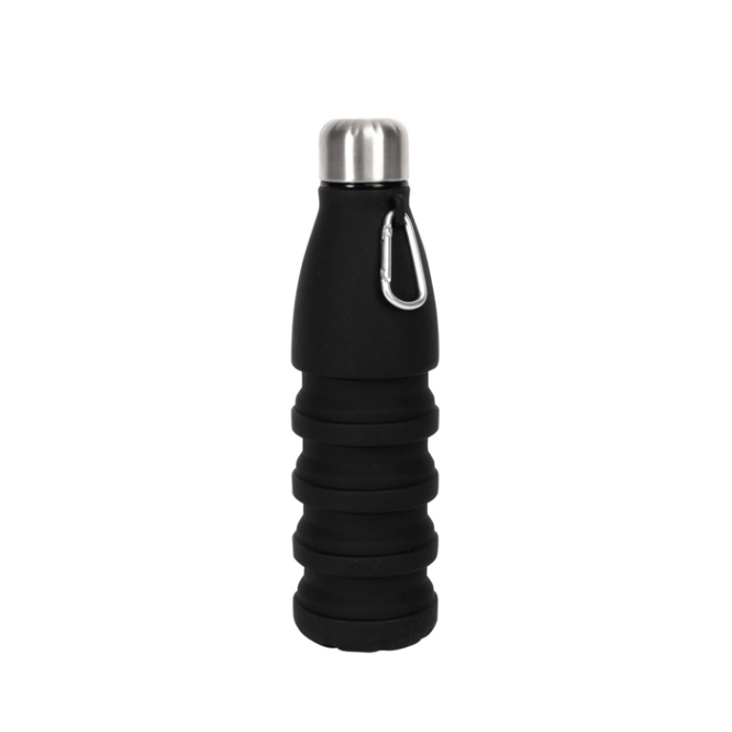 Garrafa de silicone sem BPA dobrável com mosquetão 550 ml vista principal