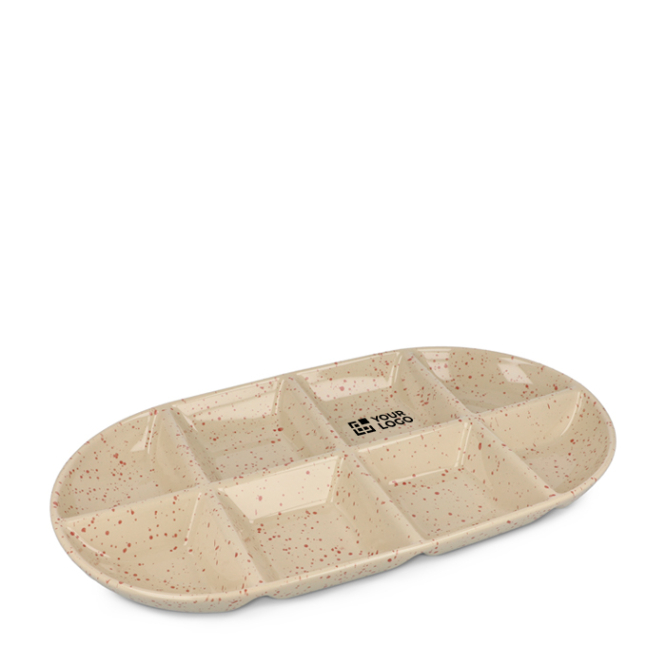 Travessa de cerâmica artesanal com aspecto marmoreado Sagaform