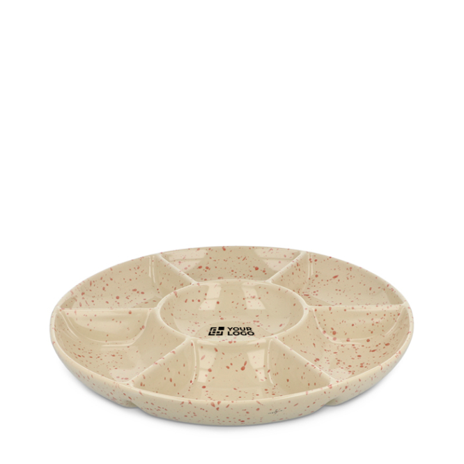 Prato de cerâmica artesanal com aspecto marmoreado Sagaform