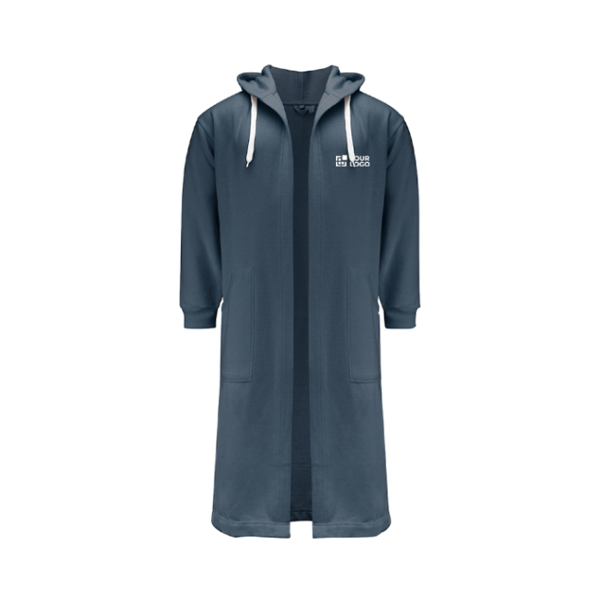 Roupão de algodão e poliéster com capuz ajustável, tamanho S/M