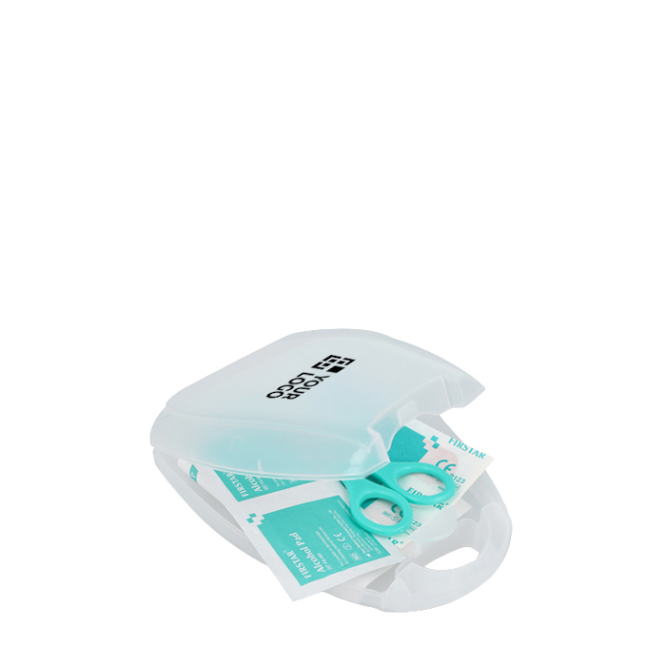 Kit de primeiros socorros compacto de 10 peças em estojo de plástico