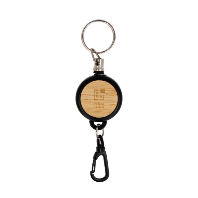 Suporte redondo de identificação com mosquetão e cabo de 60 cm vista principal