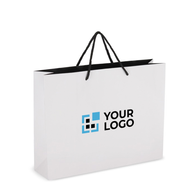 Saco-oferta de papel com asas e interior de cor preta 40 x 12 x 30 cm