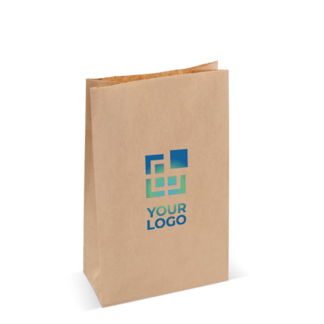 Saco de papel kraft sem asas certificação FSC feito na EU 29x18x9cm vista principal
