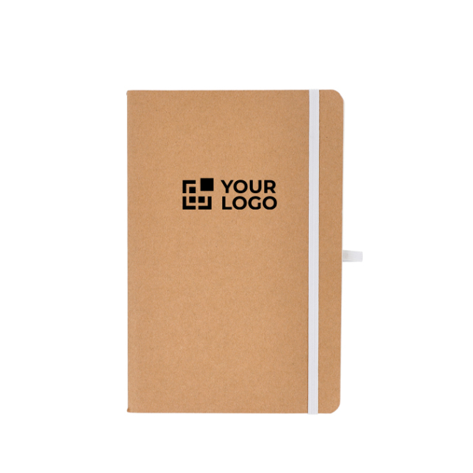 Caderno de capa mole de papel kraft FSC, folhas A5 quadriculadas