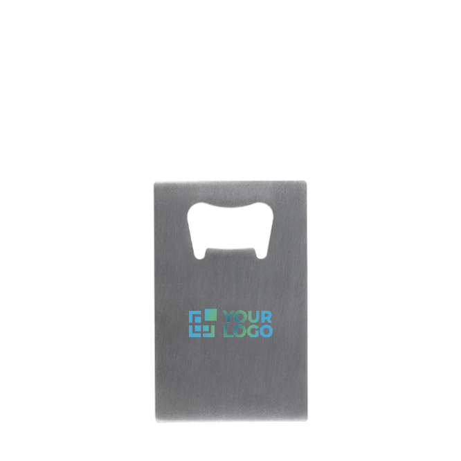 Abre-caricas feito de aço inoxidável em forma de cartão de crédito