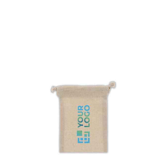 Saco de presente de algodão com certificação OEKO-TEX 10x14 cm vista principal