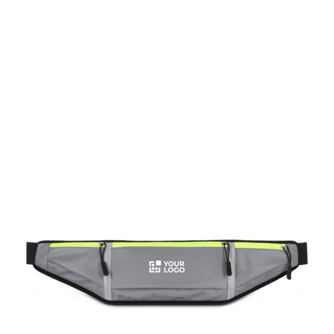 Bolsa de cintura refletora para atletas com zíper e rede traseira