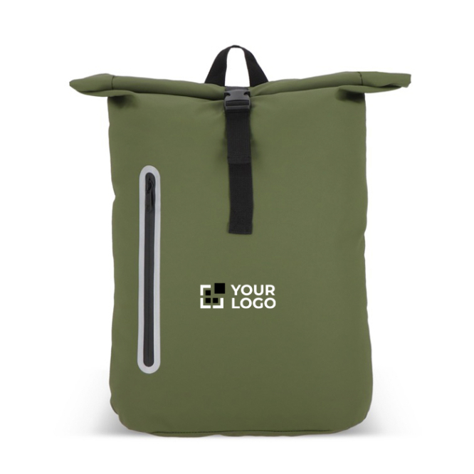 Mochila roll-top enrolável de PU com detalhes refletores 20 L
