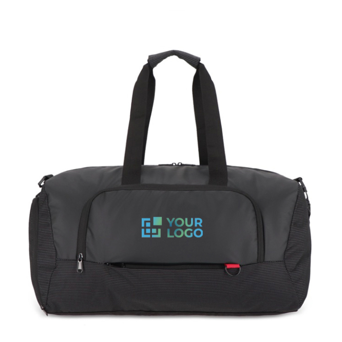 Saco de viagem de jacquard e PU com compartimento para calçado