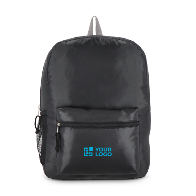 Mochila leve dobrável com bolso frontal e rede lateral 16 L