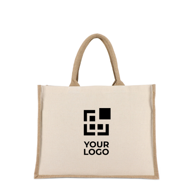 Saco de algodão com laterais e fundo de juta 320 g/m²