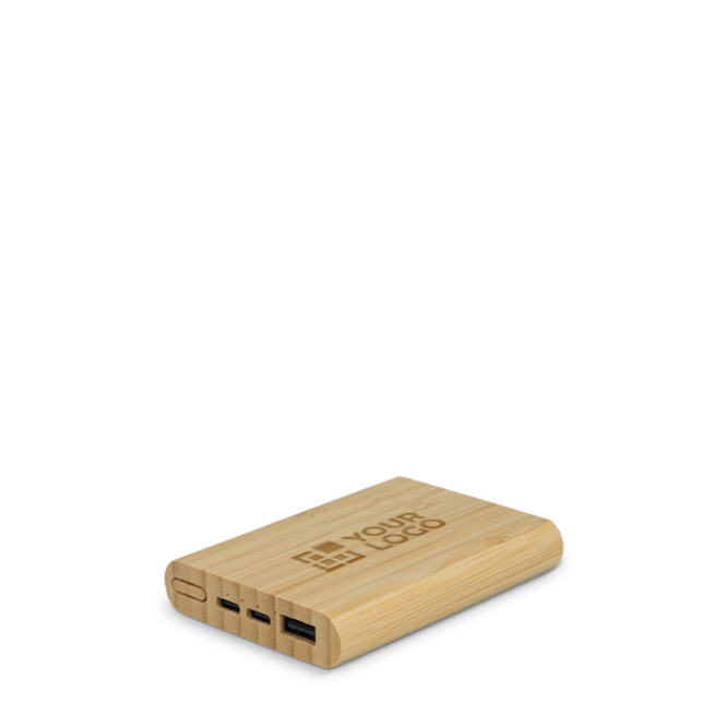 Powerbank de bambu sustentável com certificação FSC 5000 mAh