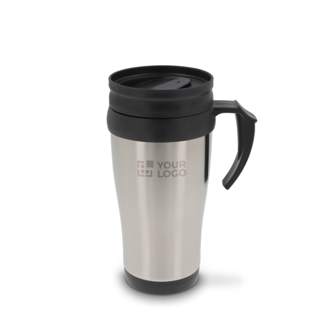 Copo de parede dupla de aço inoxidável com asa para transporte 350ml vista principal