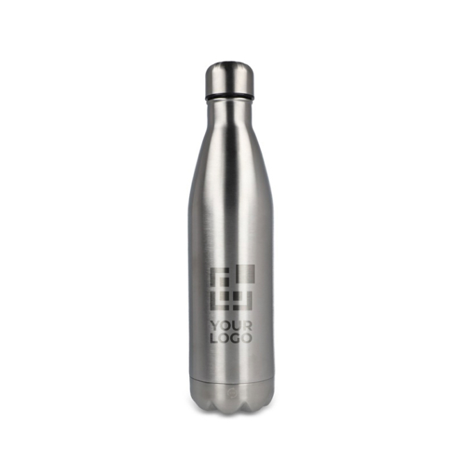 Garrafa de aço inoxidável reciclado com tampa prateada 750 ml