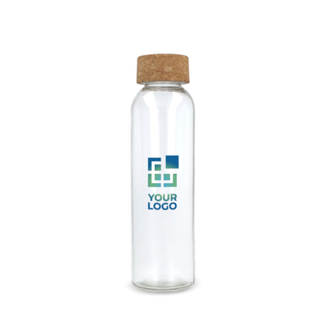 Clássica garrafa de vidro reciclado com tampa de cortiça 500 ml