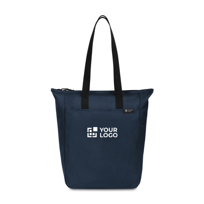 Saco com fecho em rPET reciclado com bolso frontal e fecho