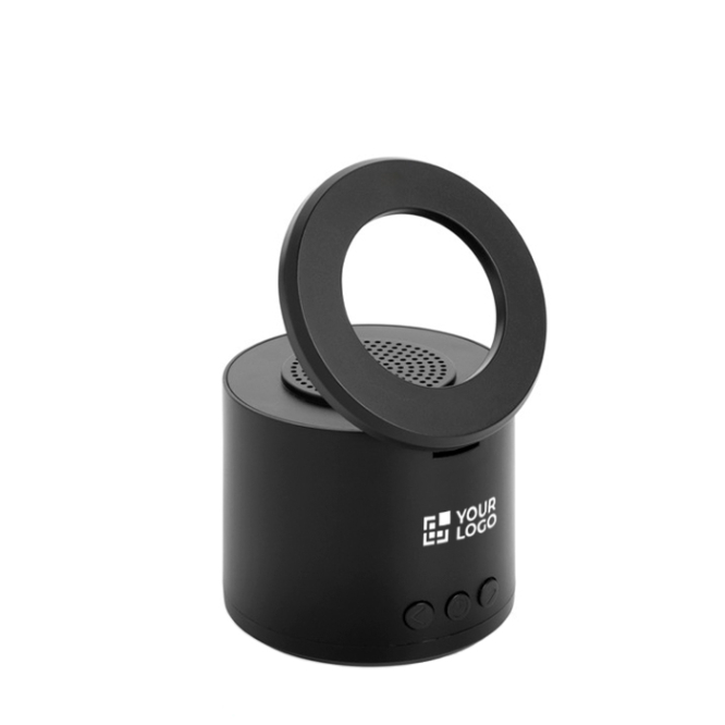 Coluna em ABS reciclado com suporte para telemóvel e subwoofer 3W