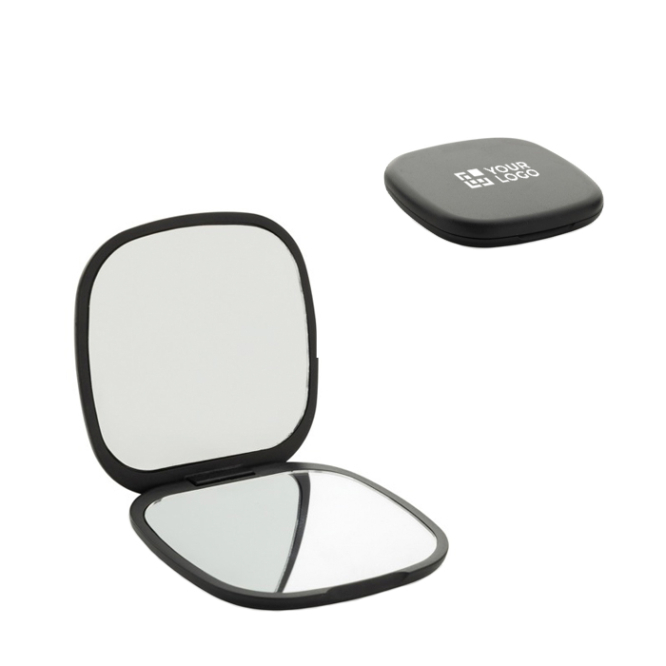 Espelho em plástico reciclado com dupla vista padrão e aumentada