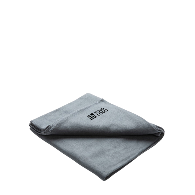 Mantas polares com bolsa para merchandising cor cinzento