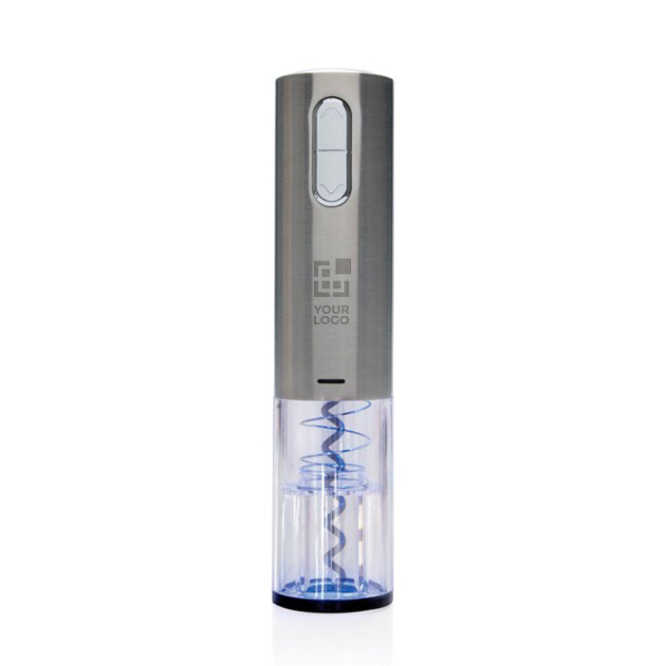 Saca-rolhas elétrico de aço inox, recarregável via USB