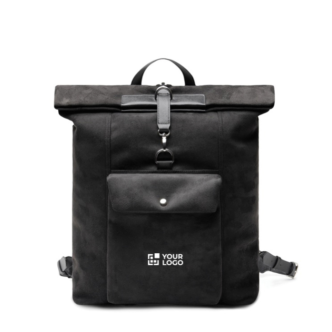 Mochila em pele sintética com design moderno e fecho seguro 15''