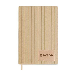 Caderno de PU texturizado e aplique personalizável, folhas A5 lisas