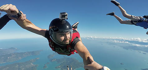 skydiving através da lente de uma gopro